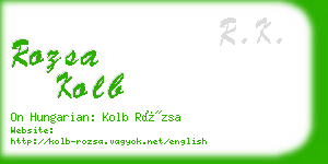 rozsa kolb business card